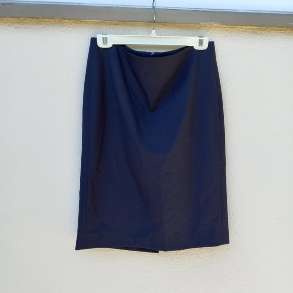 NWT Theory Navy Wool Pencil Skirt Size 10 Career Office Capsule Work Classic - Picture 2 of 15